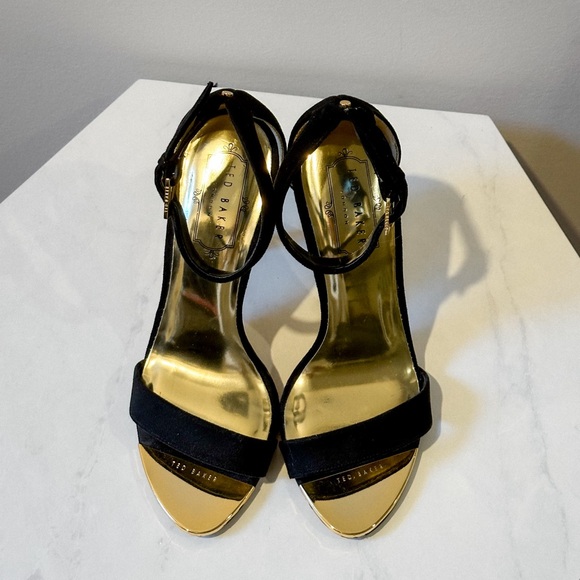 Ted Baker black suede sandal heels - Picture 9 of 10